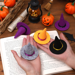 Mini chapeau de sorcière d'Halloween pour loisirs créatifs, poupées, cupcakes, bouteilles, chapeau en feutre pour hamster, costume pour petits animaux, chapeau de sorcier, décoration d'Halloween - Product Image 6