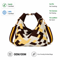 Sac à bandoulière hobo en tricot géométrique personnalisé pour femme, avec fermeture éclair unique, sac à main réglable en bandoulière, fournisseur d'usine OEM ODM