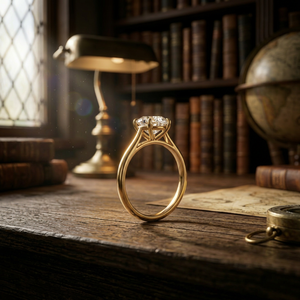 Bague de fiançailles ovale plaquée or jaune de luxe pour femme, élégante, minimaliste, pour mariage, promesse, anniversaire, cadeau de bijoux - Product Image 1