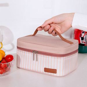 Sac isotherme en coton avec bandoulière amovible pour boîte bento, sac repas thermique, chauffe-plat - Product Image 3