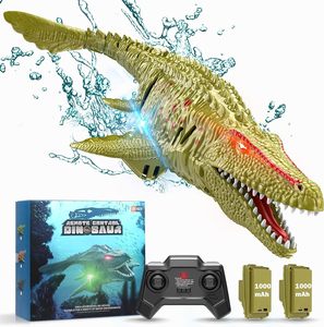 Popular HOSHI HScopter, Dinosaurio a <span class=keywords><strong>Control</strong></span> <span class=keywords><strong>Remoto</strong></span>, Cocodrilo RC con Luces LED, 2.4G, Juguetes Acuáticos, Módulo de <span class=keywords><strong>Barco</strong></span> RC, Baterías, Juguetes para Niños - Product Image 3
