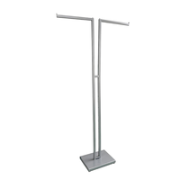 Porte-vêtements sur pied réglable en hauteur à double barre pour T-shirts et manteaux