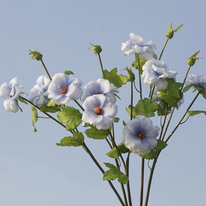 Blanc Bleu Salon Décoration De Mariage Tissu De Soie Fleur Artificielle <span class=keywords><strong>Hibiscus</strong></span> <span class=keywords><strong>Mutabilis</strong></span> pour Arrangement De Fleurs - Product Image 1