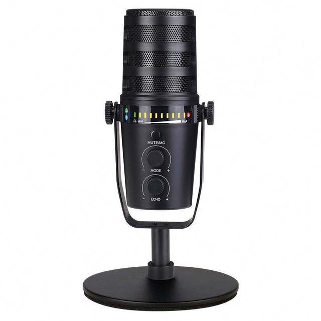 MV7 Professional RGB Wired Condenser Microphone with Reverb Adjustment XLR USB Connection for Computer Recording Live