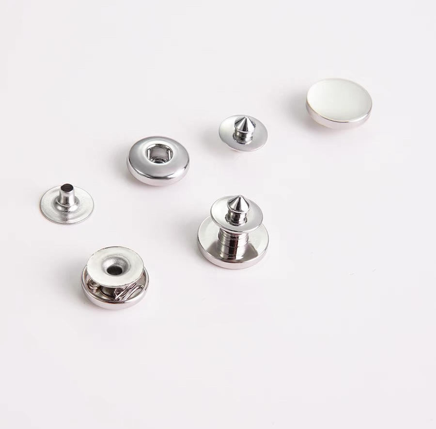 Snap Button Plain HEFT Custom Flat Round Snap Buttons Stainless Steel Gold Silver Tone ...