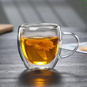 Offre Spéciale – Tasse à Expresso et Lait en Verre Borosilicate à Double Paroi, Écologique, 8oz/250ml, 350ml, avec Poignée – Cadeau d'Affaires Moderne - Product Image 2