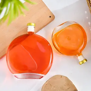 250ml 500ml phẳng Whisky chai rượu cồn Nước Trái Cây thủy tinh uống chai với nắp