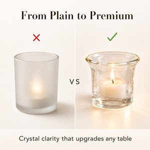 Collection <span class=keywords><strong>de</strong></span> bougeoirs <span class=keywords><strong>en</strong></span> verre transparent, 5 tailles, clarté cristalline, base épaissie, pour bougies pilier et bougies thé, prêts pour la maison, la table et les mariages - Product Image 6
