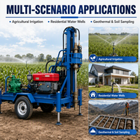 Petite foreuse de puits portable, machine de forage de puits d'eau de 150 m de profondeur pour le forage de puits profonds