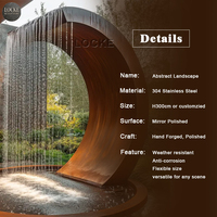 Sculpture paysagère circulaire moderne de luxe en acier inoxydable, personnalisable