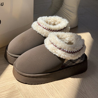 Chaussons d'hiver chauds à hauteur de cheville, imperméables, avec doublure en peluche douce, semelle antidérapante, unisexes, pour l'extérieur, vente en gros