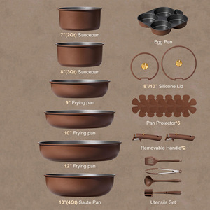 Non-Stick Ceramic <b>Cookware</b> <b>Set</b> 21 Piece Kitchen Flat Bottom Oven Safe Multi Functional - Product Image 2