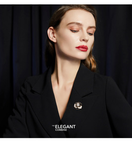 เข็มกลัดดอกไม้สำหรับผู้หญิง หรูหรา สีสันสดใส สง่างาม เครื่องประดับสั่งทำพิเศษสำหรับงานแต่งงาน งานหมั้น ชุบทอง สไตล์ยุโรป ใช้ได้ทุกวัน เป็นของขวัญ - Product Image 2