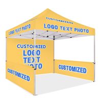 Tente Pop-up Personnalisée 3x3 m (10x10 pi, 10x20 pi) en Oxford, avec un Lit, pour Événements Extérieurs, Noire avec Logo - Vente en Gros Usine