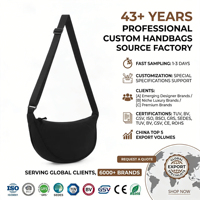 Sac bandoulière/épaule croissant de luxe personnalisé pour femme en nylon imperméable avec fermeture éclair et couleur unie