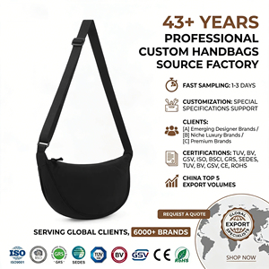 Bolso <span class=keywords><strong>de</strong></span> Hombro/Bandolera <span class=keywords><strong>de</strong></span> Nylon Impermeable <span class=keywords><strong>de</strong></span> Lujo Personalizado para Mujer, Diseño <span class=keywords><strong>de</strong></span> Media Luna, Cierre <span class=keywords><strong>de</strong></span> Cremallera, Color Sólido - Product Image 1