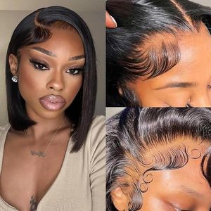 Perruque Bob Lace Front 13x4 en Cheveux Humains Courts et Lisses, 100% Cheveux Vierges Non Traités, pour Salons de Coiffure Professionnels - Product Image 5