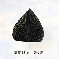 2 teile/beutel Fabrik kunden spezifische Farbe Schwarz Königsblau Wein Farbe Papier Falten Fan Cake Topper Palm blatt Blatt Kuchen Dekoration