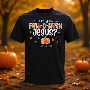 Êtes-vous tomber O Ween Jesus Christian Halloween Citrouille T-shirt Matthew 419 - Product Image 3