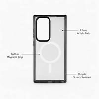 Funda Magnética para Samsung S25 Ultra, Cubierta Acrílica Transparente Delgada de 1.5mm, Ligera y Protectora Contra Rayones