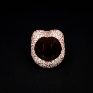 Rose Gold Heart <b>Ring</b> Iced Luxury Bling <b>Statement</b> Moissanite Rhodium Plated Hip Hop Fashion Jewelry Gift Her Elegant Romantic - Product Image 2