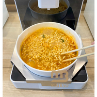 Bol en papier jetable personnalisé pour ramen coréen instantané, compatible cuisson à induction, avec fond en feuille d'aluminium