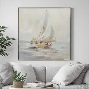 Nhà máy tùy chỉnh hiện đại trang trí tường nhà nghệ thuật thuyền buồm cảnh Biển Đại Dương thuyền vải in tường nghệ thuật hải lý cho phòng khách - Product Image 6
