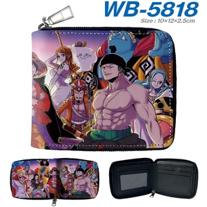 กระเป๋าสตางค์ซิปสั้นลายการ์ตูน<span class=keywords><strong>วัน</strong></span>พีซ สำหรับนักเรียน ทำจากหนังพับได้ ใส่เหรียญและบัตรได้ - Product Image 1