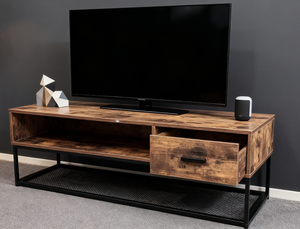 Mueble de <span class=keywords><strong>TV</strong></span> Moderno Estilo Shabby Chic Rústico Reciclado de WenFeng, Panel para Sala de Estar o Dormitorio, Mueble con Altura Ajustable y Almacenamiento - Product Image 2