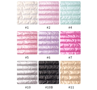 Pochette matelassée en nylon Luda grande taille avec fermeture éclair, sac de rangement en polyester rose pastel doux pour cadeaux, maquillage, écouteurs