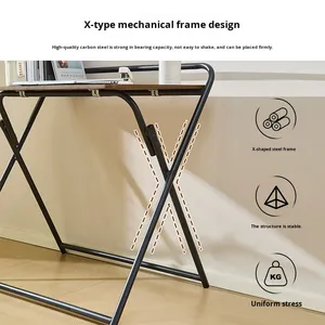 Bàn học sinh hiện đại tại nhà Bàn gấp đơn giản với vật liệu sắt cài đặt miễn phí và sử dụng đầu giường - Product Image 4