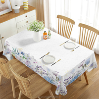 Nappe décorative haut de gamme imperméable à l'eau de fleurs florales en couverture de Table lavable aquarelle verte pour décor de dîner de pique-nique de fête