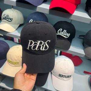 Casquette de baseball brodée Paris unisexe en toile de coton, protection solaire, bleu marine, noir, gris, bordeaux, nouveau style - Product Image 3