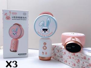音频一体式卡拉OK麦克风唱歌机批发礼品可爱儿童便携式LED兔子手持式卡拉OK麦克风最佳礼物 - Product Image 3