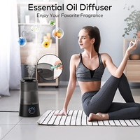 GEMEO 2800ML Diffuseur d'huiles essentielles Humidificateur d'aromathérapie avec remplissage par le haut et humidificateur à lumière nocturne