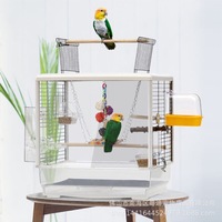 Cage pour les oiseaux, habitacle métallique transparente avec fenêtre ouvert, abri pour oiseau, vente à bas prix
