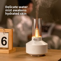 Diffuseur d'arômes vintage à flamme de bougie, humidificateur ultrasonique d'huiles essentielles, veilleuse d'ambiance, pulvérisateur de parfum pour la maison