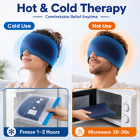 Casquette réutilisable en gel pour soulager les migraines, compresse froide pour maux de tête, thérapie chaud-froid, enveloppement pour la tête, masque rafraîchissant pour les yeux, pour le soulagement des sinus
