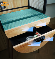 Nichoir en bois massif naturel et acier inoxydable, écologique, triangulaire, DIY, de luxe, avec fermeture à bouton-pression, boîte dorée pour perroquets
