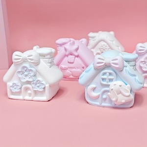 Silicone <b>Mold</b> For House And Bookshelf <b>Candle</b> Ornament DIY Craft Plaster <b>Molds</b> Transparent White Irregular Shape - Product Image 3