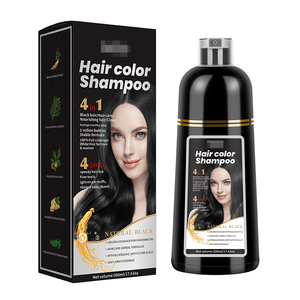 Shampoo Colorante EISHOWT alle Erbe di Ginseng 4in1, Copertura 100% dei Capelli Bianchi, Nero Naturale per Negozi Africani - Product Image 1