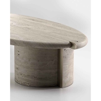 Table basse en marbre travertin de qualité supérieure, design minimaliste en pierre naturelle artisanale Newstar pour un intérieur contemporain