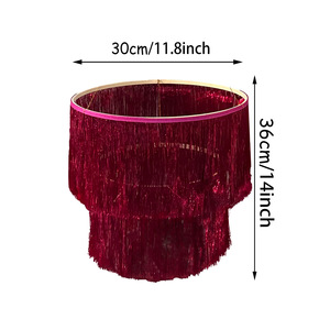 Décorations de fête DAMAI, Bonne <span class=keywords><strong>année</strong></span> 2026, décoration durable, portable, colorée, franges en plastique, abat-jour en franges - Product Image 4