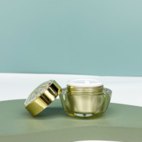 Le plus récent pot d'or en plastique de 50g lingot acrylique Double emballage de crème pot de crème pour le visage vide