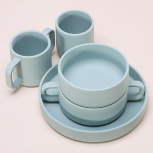 Bol d'assiettes à manger pour enfants, 12 pièces, ensemble de verres, assiettes pour bébé, sans déversement, bol en Silicone pour bébé - Product Image 1