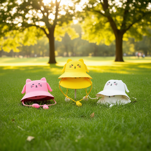 Cappello con airbag a forma di gattino dei cartoni animati per bambini, rosa, giallo, bianco, taglia unica - Product Image 2