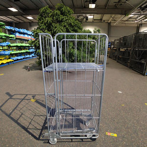 قفص ترولي رول كبير قابل للطي قابل للتخصيص شديد التحمل من الفولاذ مستودع مصمم باحتراف - Product Image 1