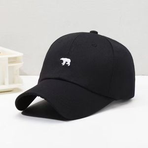 Gorra de Béisbol Bordada con Osito Blanco para Mujer, Color Sólido, Protección Solar, Transpirable, Ala Ancha, Sombrero de Verano - Product Image 1