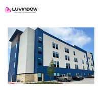 Fenêtre à persiennes en aluminium à rupture de pont thermique Luvindow pour projet hôtelier commercial au Texas, fenêtre fixe en verre