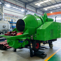 Pompe à béton mini portable durable à moteur diesel avec malaxeur à tambour pour projets de réparation routière